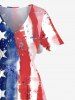 Distressed Patriotic American Flag Print Plus Size Matching Outfit For Couples -  