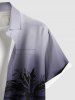 Plus Size Coconut Tree Ombre Print Buttons Pocket Hawaii Shirt For Men -  