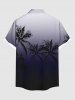 Plus Size Coconut Tree Ombre Print Buttons Pocket Hawaii Shirt For Men -  