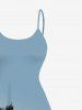 Plus Size Coconut Tree Ombre Print High Low Hawaii Cami Dress -  