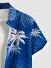 Chemise hawaïenne grande taille à imprimé feuilles tropicales et cocotiers, avec poches et boutons, pour homme - Bleu 2XL