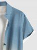 Plus Size Coconut Tree Ombre Print Buttons Pocket Hawaii Shirt For Men -  