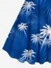 Plus Size Tropical Leaf Coconut Tree Print Hawaii Tank Dress -  