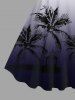 Plus Size Coconut Tree Ombre Print Hawaii Tank Dress -  