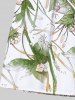 Short de plage hawaïen grande taille à cordon de serrage et imprimé fleurs, feuilles et branches pour homme - Blanc L