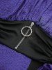 Plus Size Zipper O-ring Waist Cinched Pocket Ruched Textured Asymmetrical Dress -  
