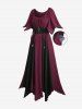 Plus Size Zipper O-ring Waist Cinched Pocket Ruched Textured Asymmetrical Dress -  