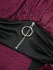 Plus Size Zipper O-ring Waist Cinched Pocket Ruched Textured Asymmetrical Dress -  
