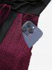 Plus Size Zipper O-ring Waist Cinched Pocket Ruched Textured Asymmetrical Dress -  
