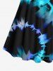 Haut tankini dos nu à imprimé tie-dye et spirales ombrées - Bleu Ciel 2X