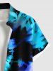Plus Size Ombre Spiral Tie Dye Print Button Pocket Shirt For Men -  