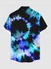 Plus Size Ombre Spiral Tie Dye Print Button Pocket Shirt For Men -  