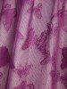 T-shirt Superposé Papillon en Dentelle 2 en 1 de Grande Taille à Lacets - Violet clair 4X | US 26-28