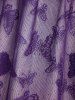 T-shirt Superposé Papillon en Dentelle 2 en 1 de Grande Taille à Lacets - Pourpre  3X | US 22-24