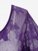 T-shirt Superposé Papillon en Dentelle 2 en 1 de Grande Taille à Lacets - Pourpre  3X | US 22-24