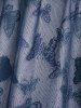 Plus Size Butterfly Lace Overlay Lace-up 2 in 1 Tee -  
