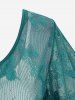 T-shirt Superposé Papillon en Dentelle 2 en 1 de Grande Taille à Lacets - Vert profond 5x | US 30-32