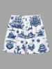 Skulls Pirate Ship Anchor Cruise Print Plus Size Matching Hawaii Beach Outfit For Couples -  