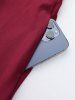 Plus Size Lace Up Solid Pockets Handkerchief Dress with Removable Belt -  