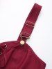 Plus Size Lace Up Solid Pockets Handkerchief Dress with Removable Belt -  
