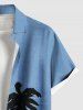 Plus Size Ink Painting Coconut Tree Print Hawaii Button Pocket Shirt For Men -  