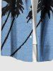 Plus Size Ink Painting Coconut Tree Print Hawaii Button Pocket Shirt For Men -  