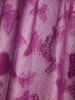 T-shirt Superposé Papillon en Dentelle 2 en 1 de Grande Taille à Lacets - Violet clair 4X | US 26-28