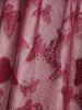 T-shirt Superposé Papillon en Dentelle 2 en 1 de Grande Taille à Lacets - Rouge foncé 4X | US 26-28