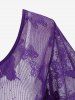 T-shirt Superposé Papillon en Dentelle 2 en 1 de Grande Taille à Lacets - Pourpre  3X | US 22-24