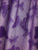 T-shirt Superposé Papillon en Dentelle 2 en 1 de Grande Taille à Lacets - Pourpre  3X | US 22-24