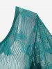 T-shirt Superposé Papillon en Dentelle 2 en 1 de Grande Taille à Lacets - Vert profond 4X | US 26-28