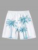 Plus Size Coconut Tree Print Hawaii Beach Shorts For Men -  