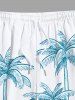 Plus Size Coconut Tree Print Hawaii Beach Shorts For Men -  