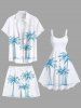 Plus Size Coconut Tree Print Hawaii Beach Shorts For Men -  
