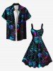 Plus Size Industrial Style Clocks Print Tank Dress -  
