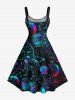 Plus Size Industrial Style Clocks Print Tank Dress -  