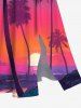Plus Size Coconut Tree Sun Ombre Sky Print Split Hawaii Midi Dress -  