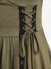 Robe asymétrique à une épaule, froncée, à œillets et à volants, ornée de fronces - Vert profond XL