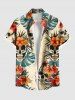 Skulls Tropical Leaf Hibiscus Flowers Print Plus Size Matching Hawaii Beach Outfit For Couples -  