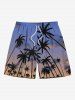 Coconut Tree Ombre Sky Print Plus Size Matching Hawaii Beach Outfit For Couples -  