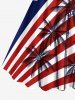 Patriotic American Flag Coconut Tree Print Plus Size Matching Outfit For Couples -  