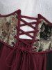 Robe grande taille style Renaissance médiévale à lacets, œillets, corset à volants et bordure en dentelle - Multi-F L | US 12