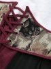Plus Size Medieval Renaissance Lace-up Grommets Corset Ruffles Lace Trim Dress -  