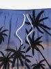 Plus Size Coconut Tree Ombre Sky Print Hawaii Drawstring Beach Shorts For Men -  