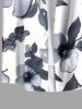 Chemise hawaïenne grande taille à imprimé floral, feuilles et branches d'hibiscus, avec poches boutonnées, pour homme - Blanc M