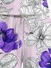 Combinaison hawaïenne bicolore à imprimé floral et cordon de serrage avec poches, grande taille - Violet clair M