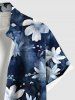 Plus Size Flower Ombre Print Hawaii Button Pocket Shirt For Men -  