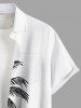 Chemise hawaïenne à poches boutons, imprimé peint à la main, motif cocotier et oiseaux marins, grande taille, pour homme - Blanc M