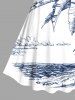 Plus Size Patriotic American Flag Tropical Leaf Coconut Tree Print Hawaii Vintage Dress -  