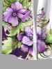 Plus Size Tropical Leaf Hibiscus Flowers Colorblock Print Buttons Pocket Hawaii Shirt For Men -  